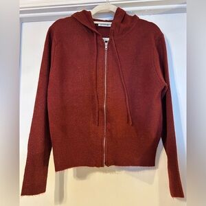 Zenana zip-up hooded cardigan